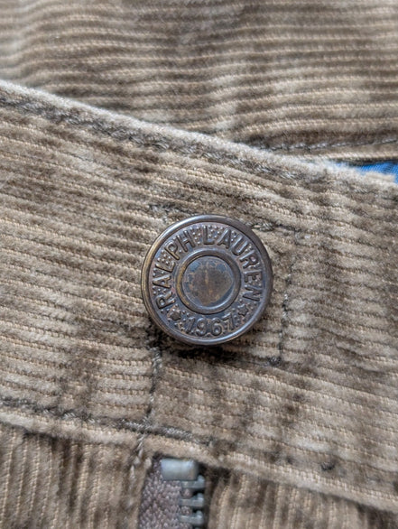 Pantalon Velours Côtelé Polo Ralph Lauren W38 L28 Beige Homme Vintage Jean