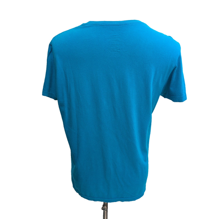 T-shirt Polo Ralph Lauren M Classic Fit Bleu Ciel Logo Jaune 100% Coton