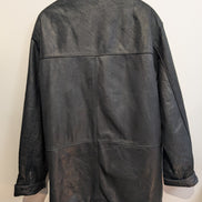 Manteau cuir noir mi-long Isik Leder taille XXL #9c