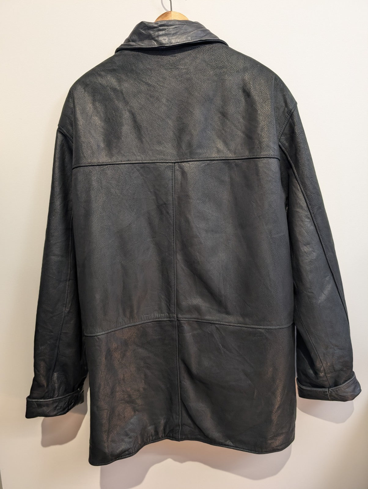 Manteau cuir noir mi-long Isik Leder taille XXL #9c