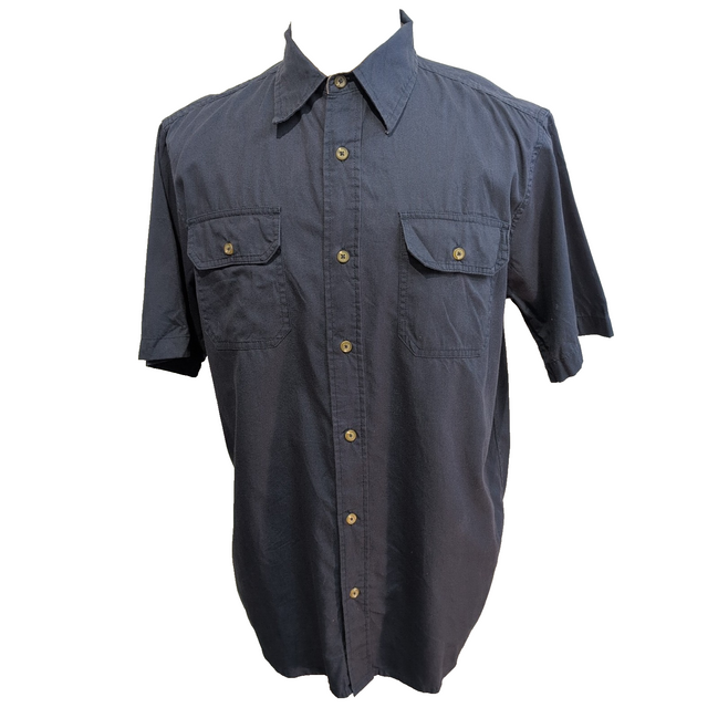 Wrangler Chemise Manche Courte Bleu Marine Unie Taille M Deux Poches