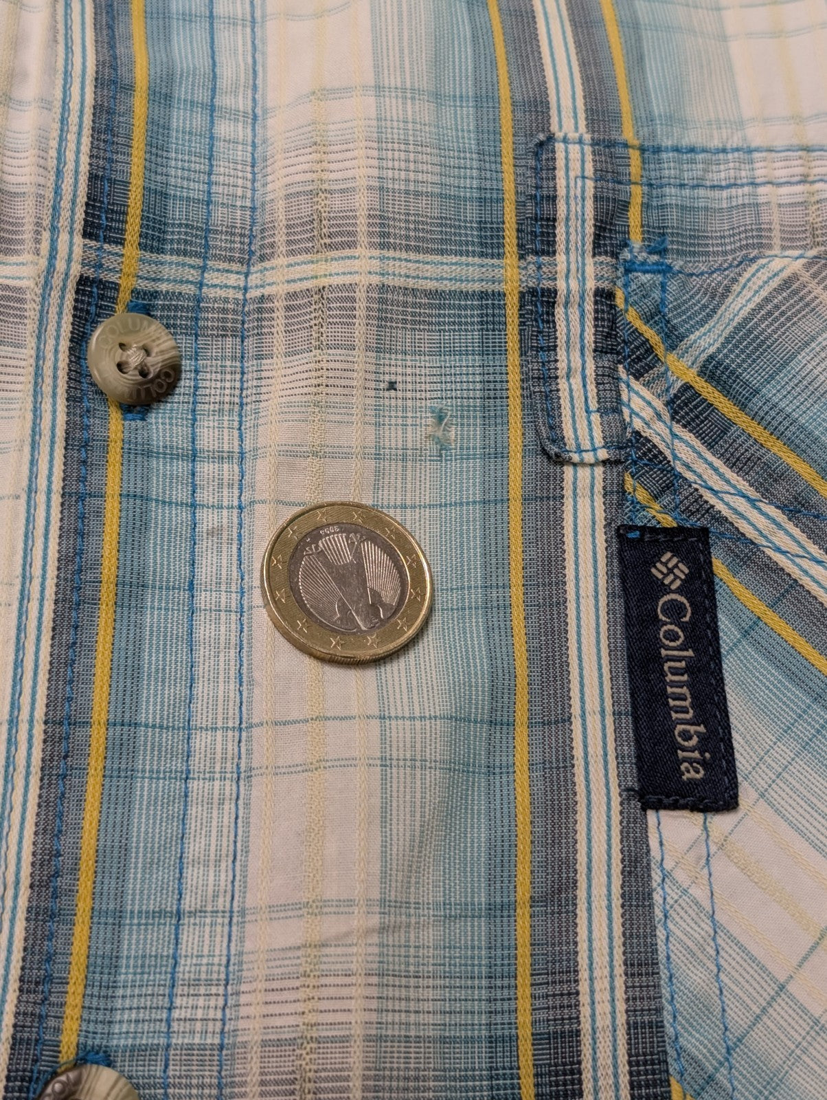 Chemise manches courtes Columbia à carreaux taille XL #203msch