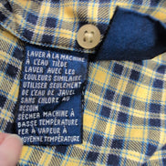 Nautica chemise flanelle manches courtes jaune bleu carreaux taille XL XXL