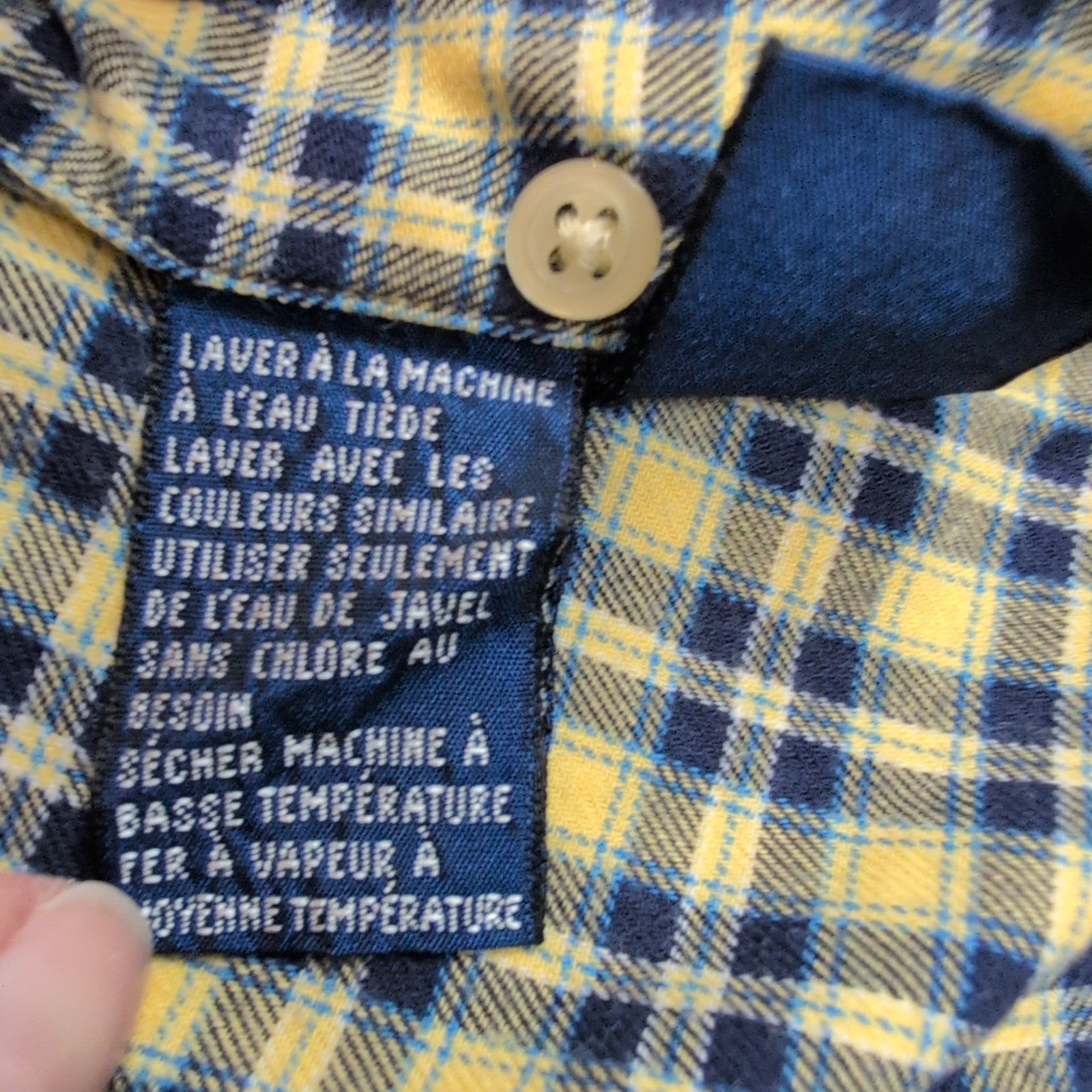 Nautica chemise flanelle manches courtes jaune bleu carreaux taille XL XXL
