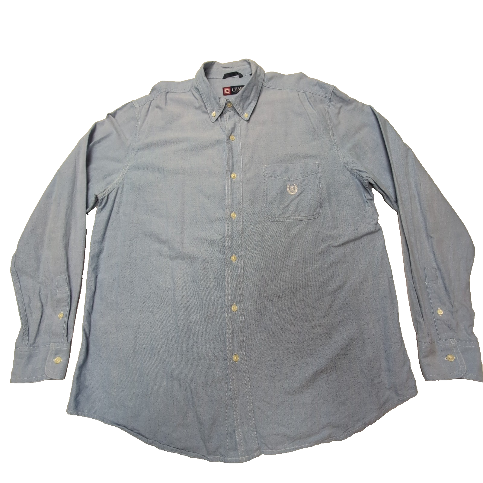 Chemise CHAPS bleue unie manches longues homme taille XL