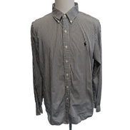 Chemise Ralph Lauren XXL Rayures Noir Blanc Logo Noir Button Down Shirt Coton