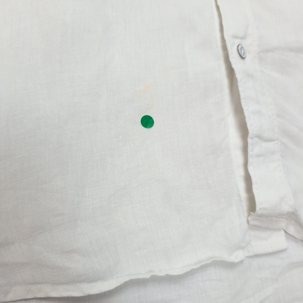 Chemise Armani Exchange LG 100% Lin Blanche 2 Poches Manches Retroussables