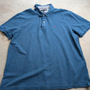 Polo Tommy Hilfiger bleu pétrole taille XL #280poltom