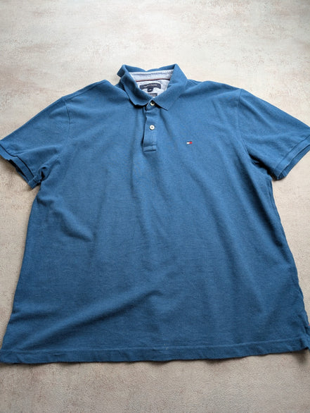 Polo Tommy Hilfiger bleu pétrole taille XL #280poltom