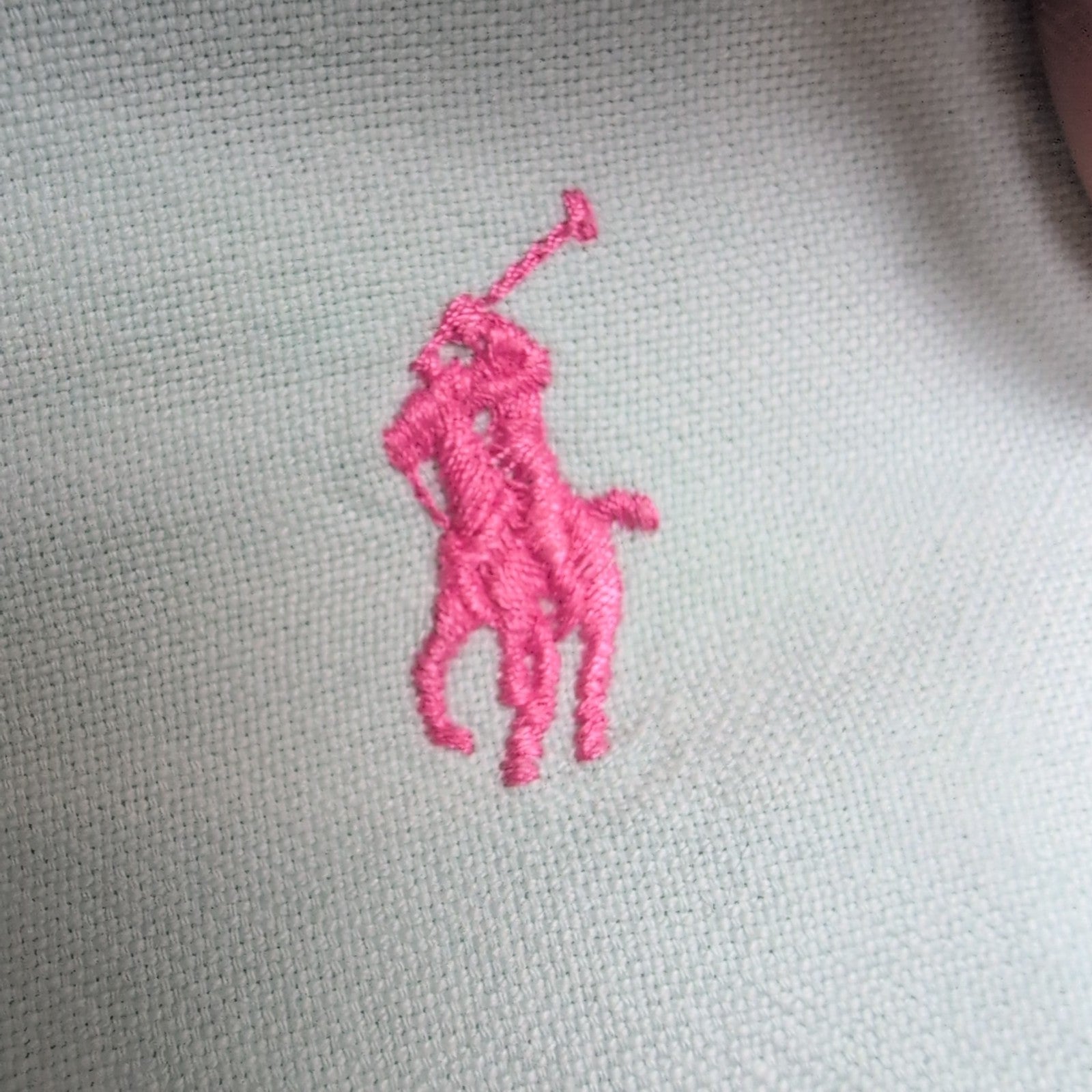 Chemise Ralph Lauren Vert Pastel S Manches Courtes Logo Rose