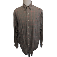 Chemise Ralph Lauren Blake L/XL Camel Noir Rouge Flanelle Button Down Shirt