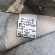 Chemise Hawaïenne Pierre Cardin L Kaki Feuillage Rayonne Manches Courtes
