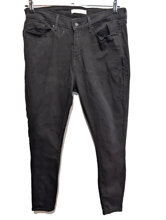 Jean Levi's Signature Femme Noir Mid Rise Skinny W33 L30 T44 Stretch