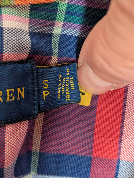 Chemise Ralph Lauren Shirt S Carreaux Multicolores Classic Fit Button Down QR