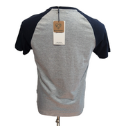 T-shirt Tokyo Laundry Taille S Gris Bleu Baseball 100% Coton Neuf Étiquette