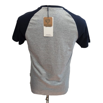 T-shirt Tokyo Laundry Taille S Gris Bleu Baseball 100% Coton Neuf Étiquette