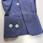 Chemise Tommy Hilfiger Homme Taille M/L Bleue Stretch Coton Micro Motif