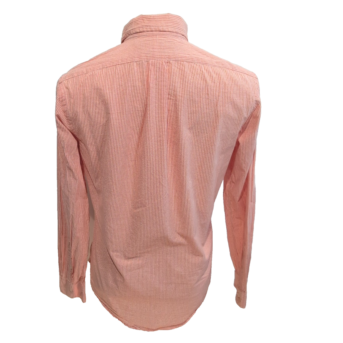 Chemise Ralph Lauren Custom Fit S micro carreaux orange logo bleu manches longue