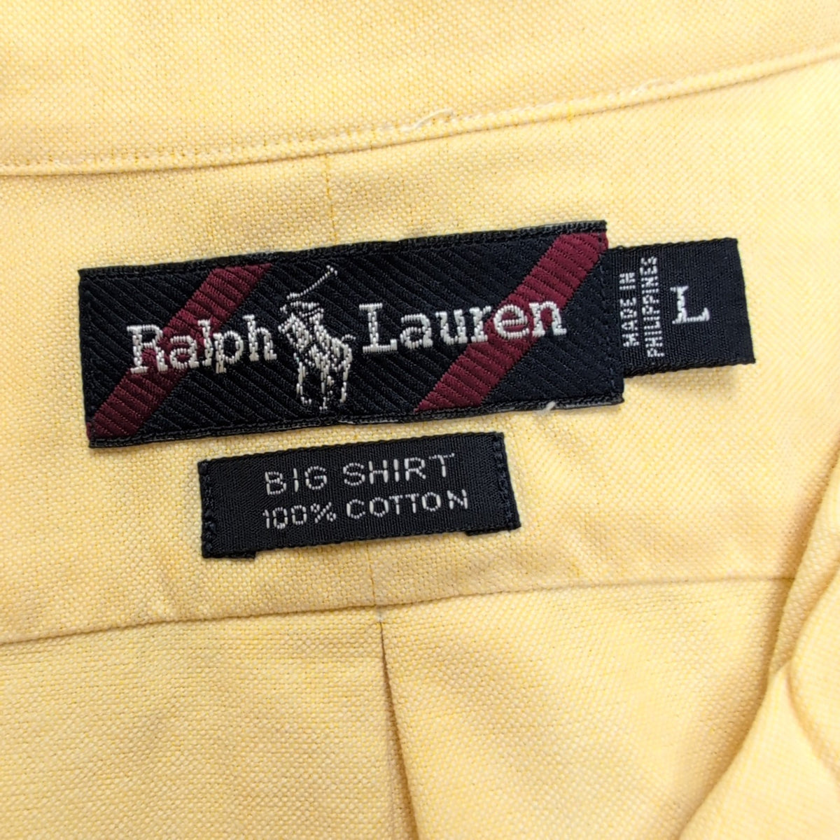 Chemise Ralph Lauren XXL L Big Shirt Jaune Oxford Poche Button Down Shirt