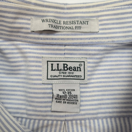 Chemise L.L. Bean bleue à rayures manches longues taille XL #207e