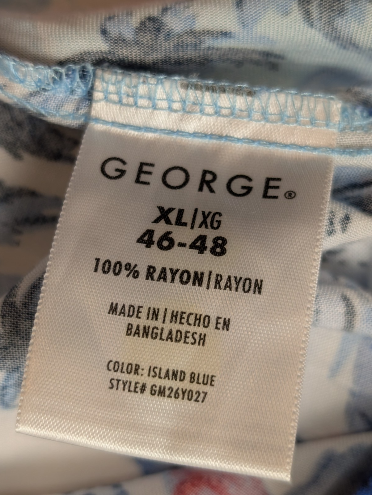 Chemise Hawaïenne George 100% Rayonne - Motif Fleuri & Palmiers - XL