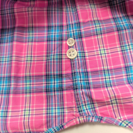 Chemise Ralph Lauren XL Rose Bleu Carreaux Logo Bleu Pastel Manches Courtes