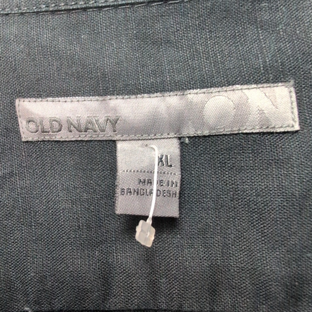 Chemise Old Navy XL Lin Coton Noir Uni Manches Longues Excellent État