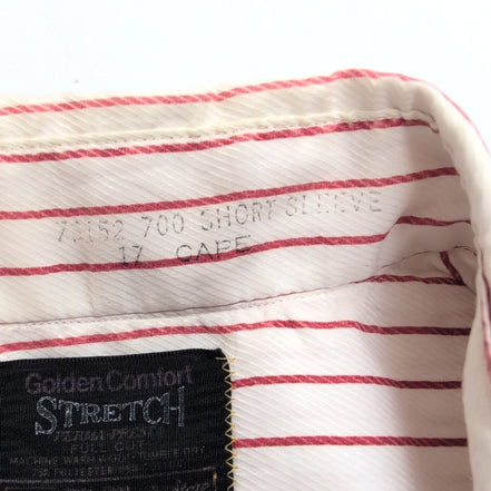 Golden Comfort Stretch Chemise Vintage Blanche Rayures Bordeaux Homme XL