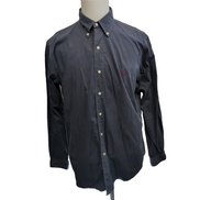 Chemise Ralph Lauren L Bleu Marine Classic Fit Logo Rouge Button Down Shirt