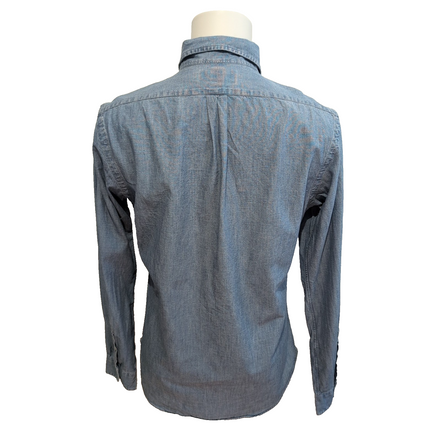 Chemise Ralph Lauren Slim Fit M Bleu Effet Jean Philippines Coton manches longue
