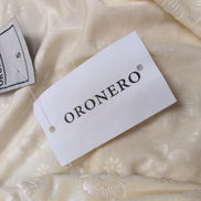 Peignoir ORONERO S Capuche Velours Loungewear Écru Floral Neuf Étiquette