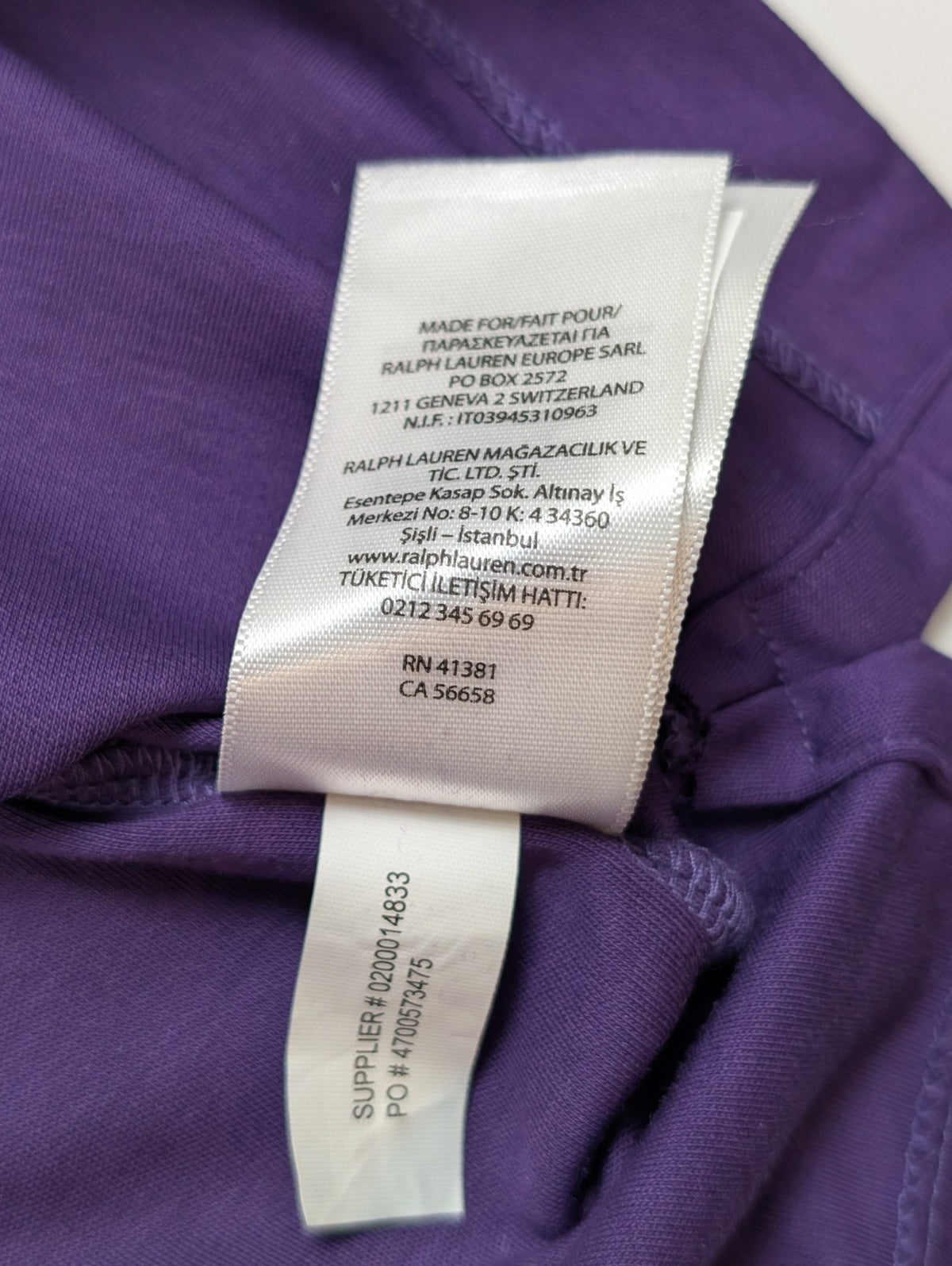 Polo manches courtes Polo Ralph Lauren XL violet logo multicolore Classic Fit