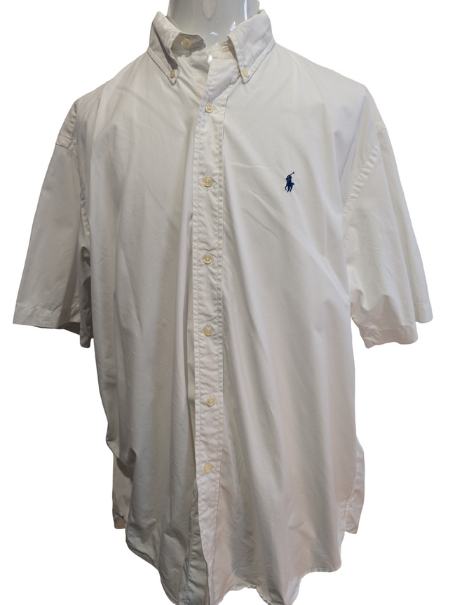 Chemise Polo Ralph Lauren Shirt XL Blake Blanche Manches Courtes Button Down