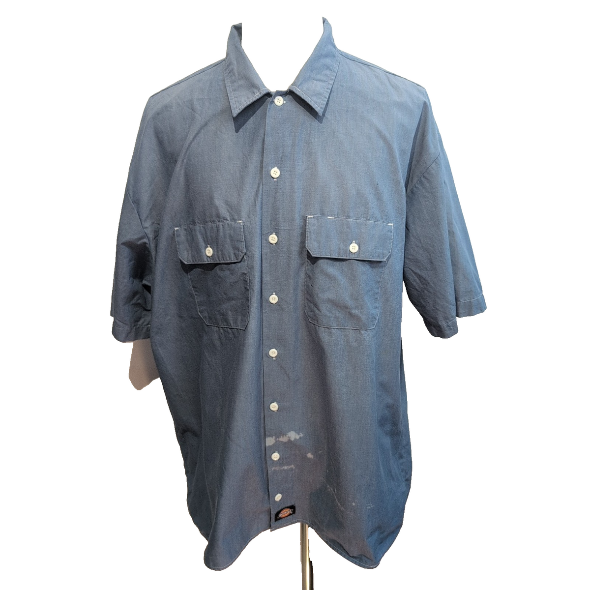 Chemise Dickies 3XL Bleu Manches Courtes Workwear 2 Poches Logo Brodé