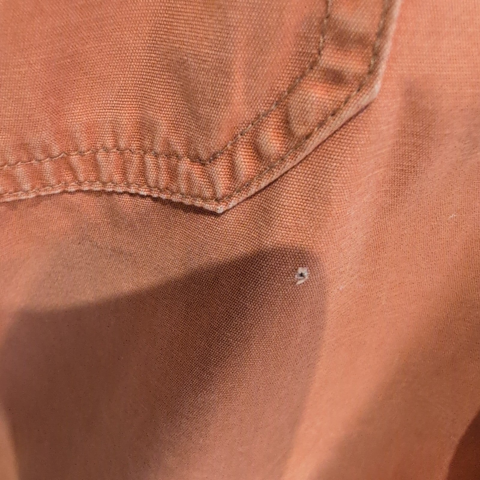Chemise Carhartt Vintage Orange Patinée Manches Longues XXL