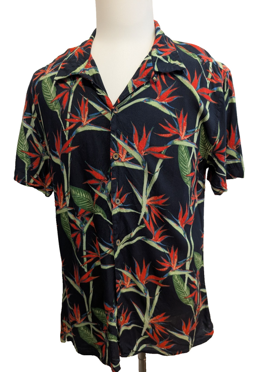 Chemise Hawaïenne MBX Premium Goods 100% Viscose - Bleu Marine - XL