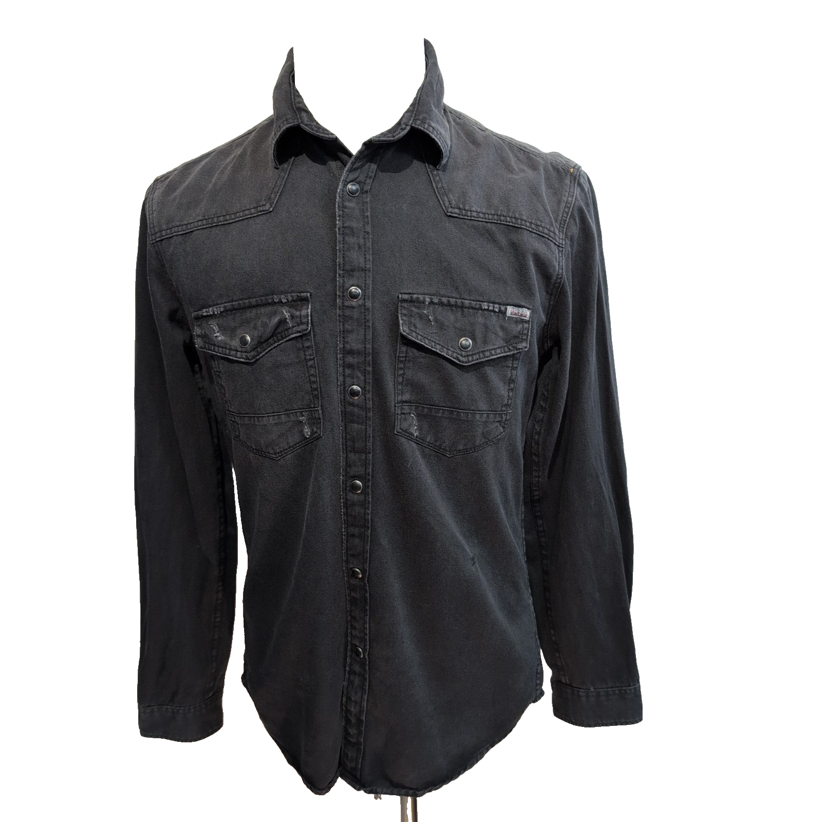 Chemise Jack & Jones Vintage Western Noir Style Vintage Jean Fin Taille S