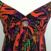 Robe d'été Femme Tropicale Feuilles Multicolore Bretelles Réglables M