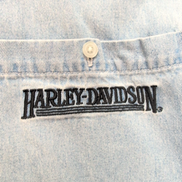 Chemise Harley Davidson 3XL jean denim bleu manches courtes 2 poches