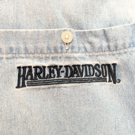 Chemise Harley Davidson 3XL jean denim bleu manches courtes 2 poches