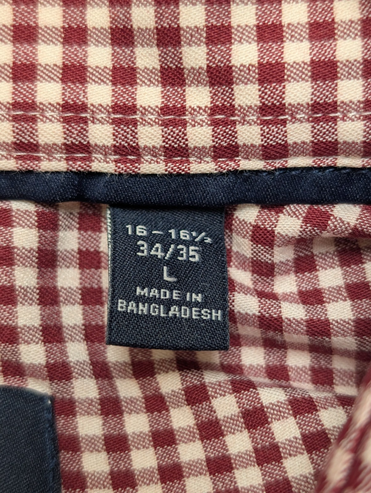 CHEMISE TOMMY HILFIGER L XL Bordeaux Carreaux Stretch Regular Fit