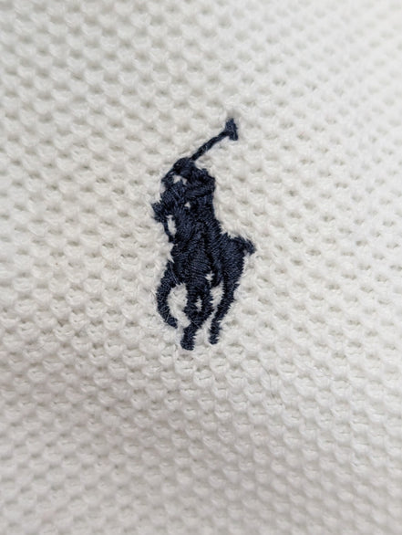 Pull sans manches Polo Golf Ralph Lauren M blanc col V coton logo marine