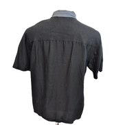 Chemise Hawaïenne Havanera Co Lin Rayonne Noir Bandes M