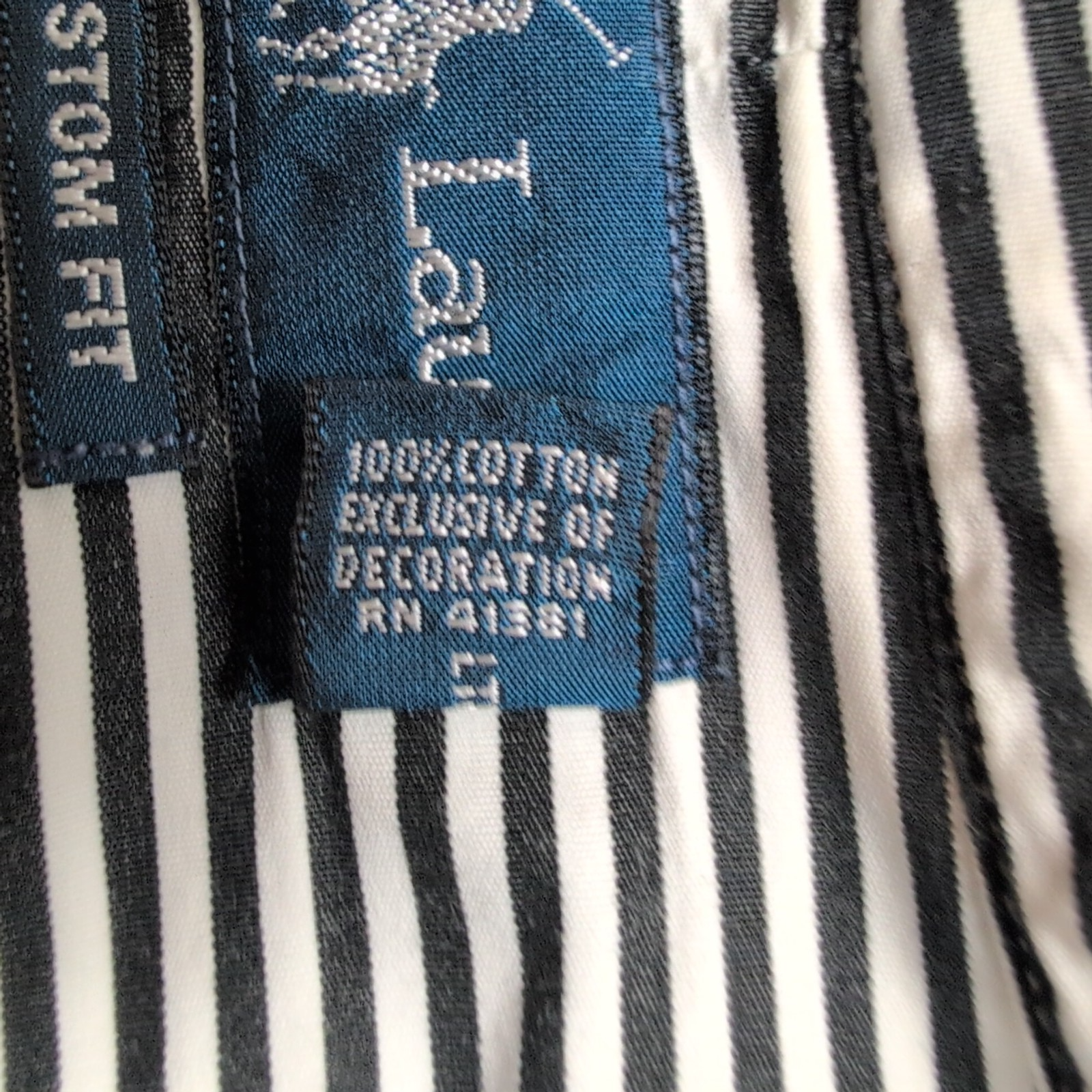 Chemise Ralph Lauren M Noire Rayures Custom Fit Button Down Shirt