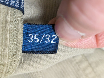 Pantalon Velours Fin Cargo Polo Ralph Lauren W35 L32 Crème Très Bon État