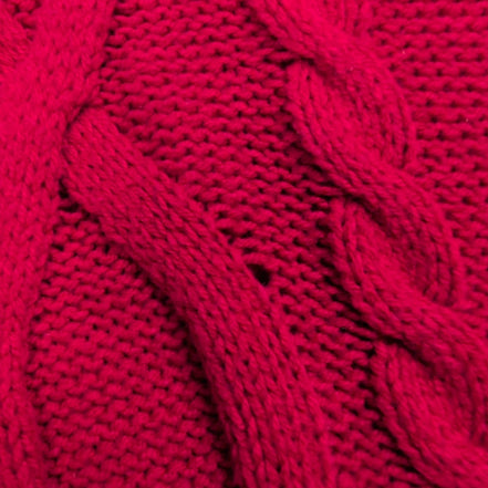 Pull CHAPS  Femme 3XL XXXG Rouge Vif Col V Torsades Coton