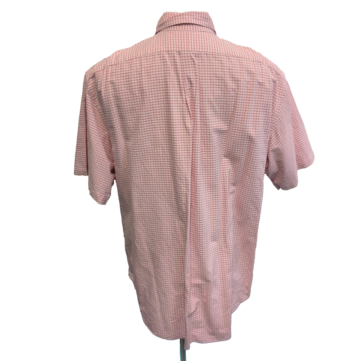 Chemise Ralph Lauren XXL Rose Carreaux Oxford Coton Logo Marron Manches Courtes