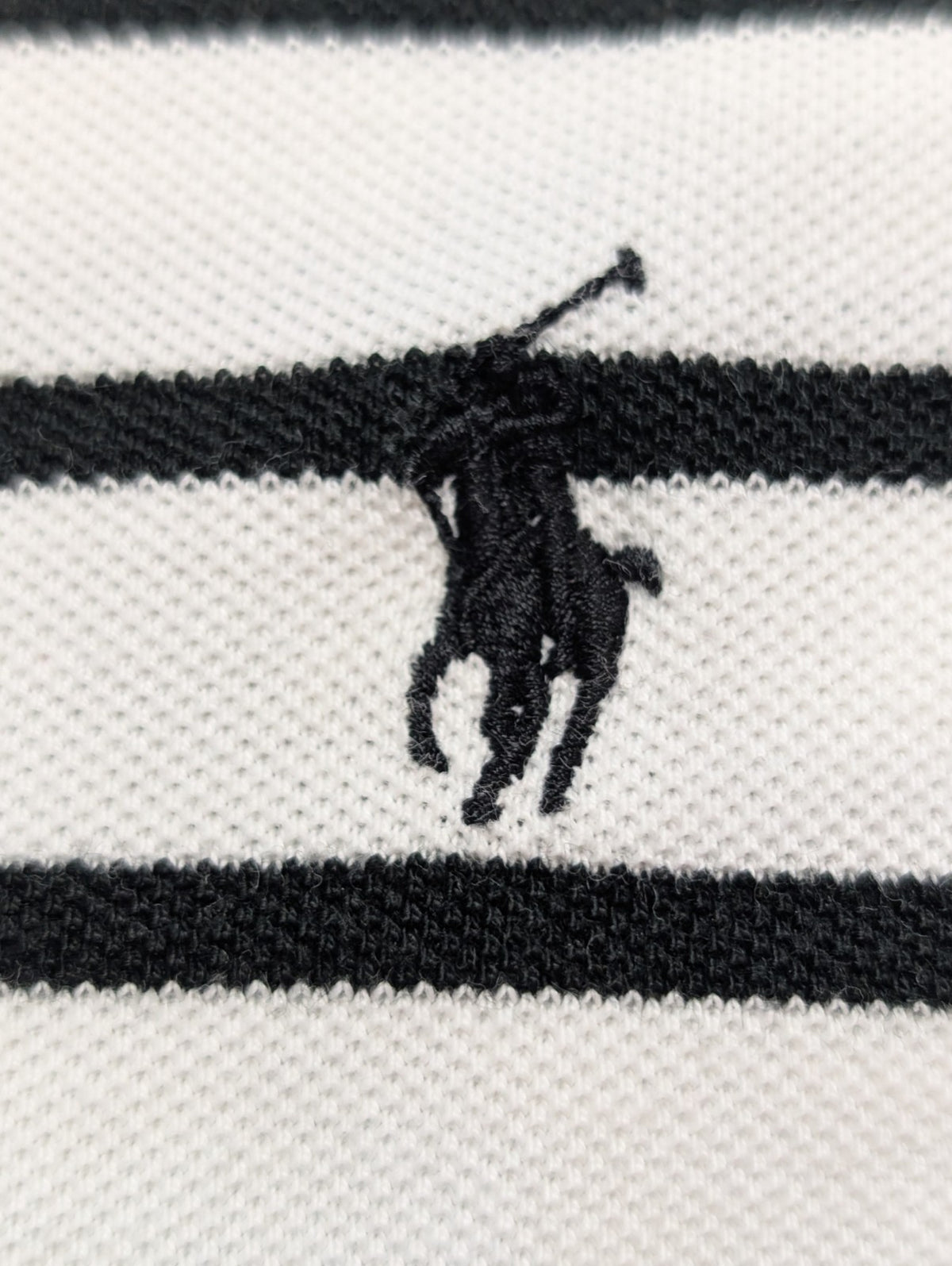 Polo manches courtes Polo Ralph Lauren rayures noir blanc coton XL