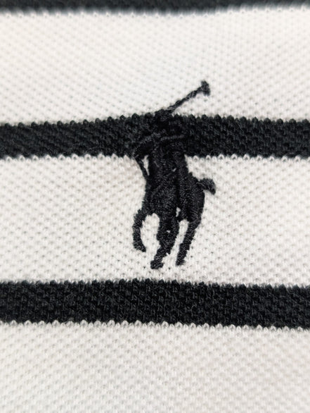 Polo manches courtes Polo Ralph Lauren rayures noir blanc coton XL