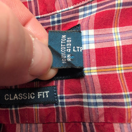 Chemise Ralph Lauren Classic Fit XL Rouge Carreaux Manches Courtes